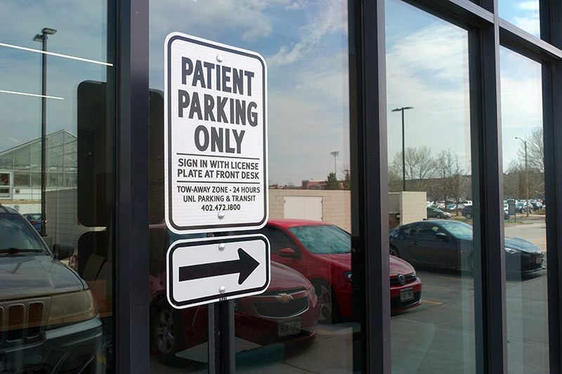 Health Center parking sign