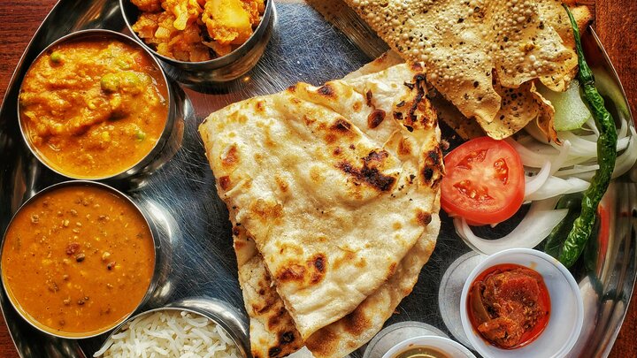 Plate of Indian food