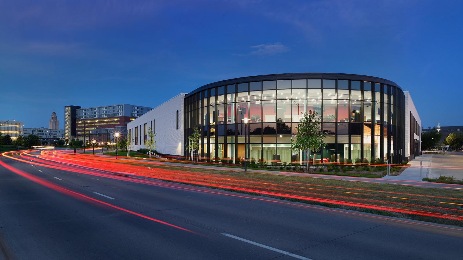 University Health Center at night