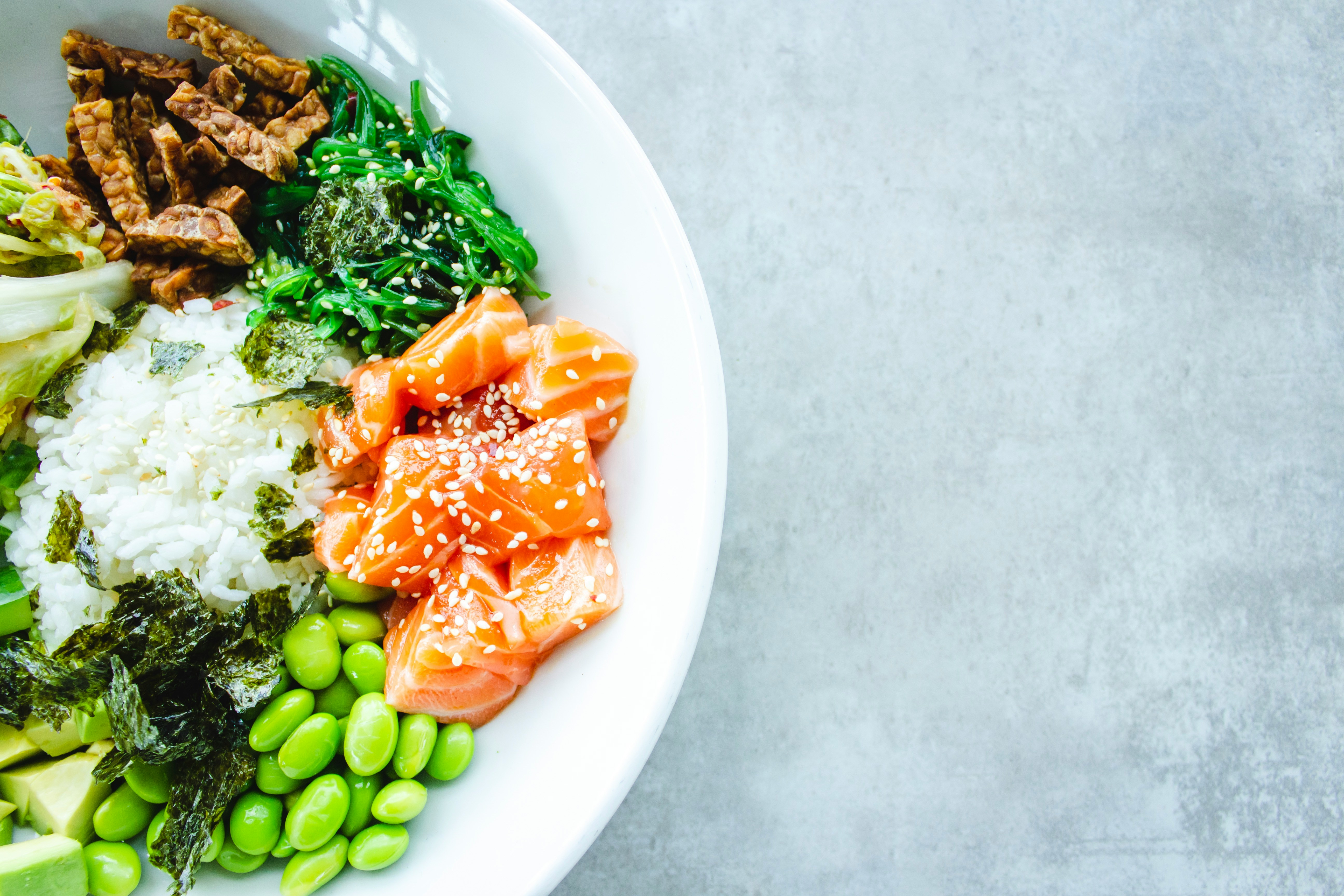 salmon rice bowl